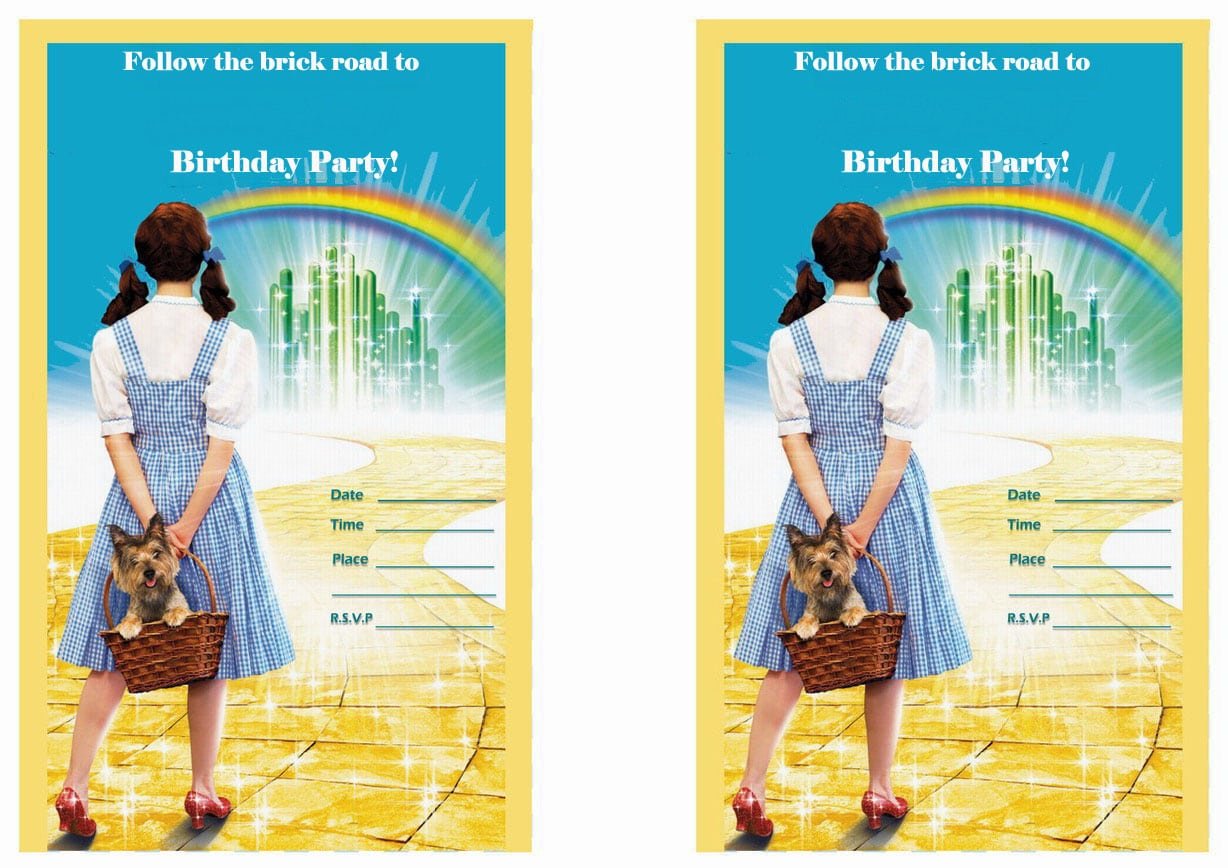 Wizard Of Oz Birthday Invitations â Birthday Printable